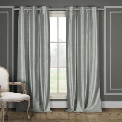 Grey Duck Silk Curtains