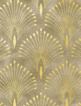 Plume Linen Curtain Fabric - Gold