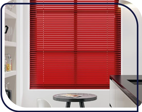 Red Venetian Blinds