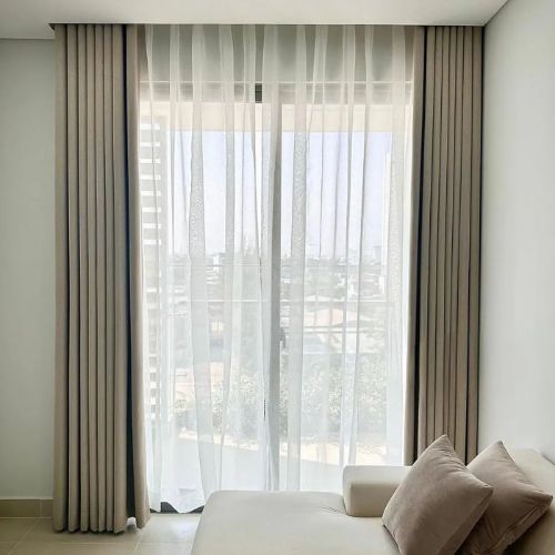 Wave Fold Motorized Curtains