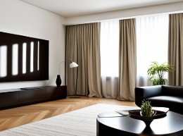 Beige Curtain Design