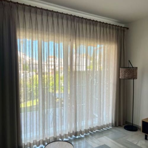 Light grey Pleated curtains In Al Barsha