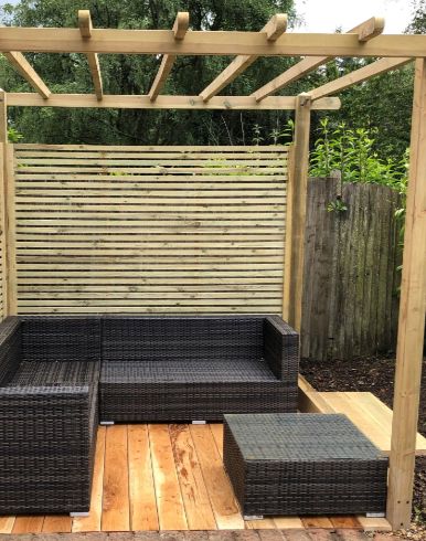 Garden decking carpentry